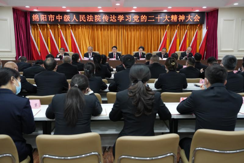 绵阳法院召开党组（扩大）会议 传达学习党的二十大精神